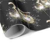 35誕生日スパークラーズオンブラック ラッピングペーパー (ロールコーナー)