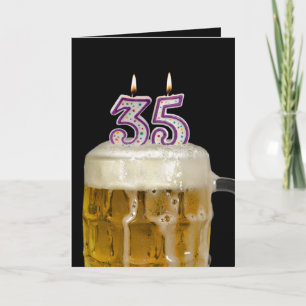35誕生日ビール(黒) カード
