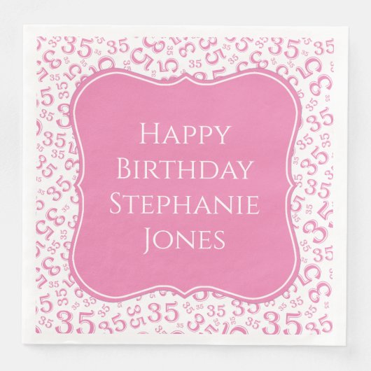 35誕生日ピンク/白ランダムパターン35 (正面)