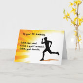 35誕生日マンランニング日が差すこと背景 カード (黄色い花)