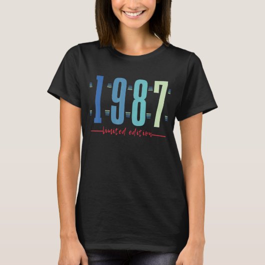 35誕生日レディースメンズ35年1987 10 Tシャツ (正面)