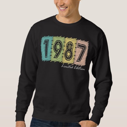 35誕生日レディースメンズ35年1987 7 スウェットシャツ (正面)