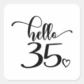 35誕生日女性こんにちは35かわいい35歳 スクエアシール (正面)