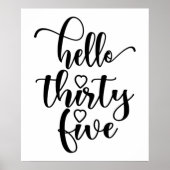 35誕生日女性こんにちは35かわいい35歳 ポスター (正面)