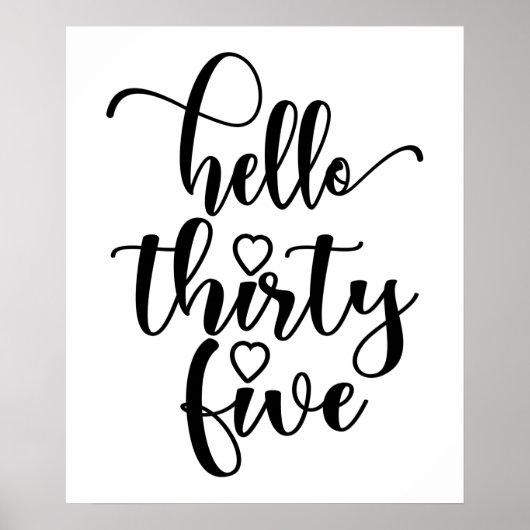 35誕生日女性こんにちは35かわいい35歳 ポスター (正面)