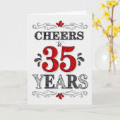 35誕生日応援の赤い白の黒のパターン カード (黄色い花)