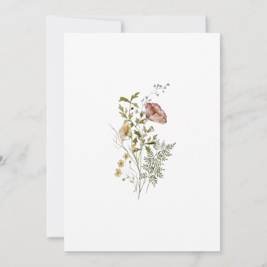 35誕生日水彩ワイルドフラワーフローラ 招待状 (裏面)