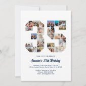 35誕生日第35カスタム号写真コラージュ 招待状 (正面)