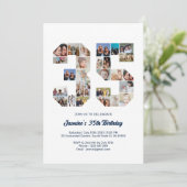 35誕生日第35カスタム号写真コラージュ 招待状 (スタンド正面)