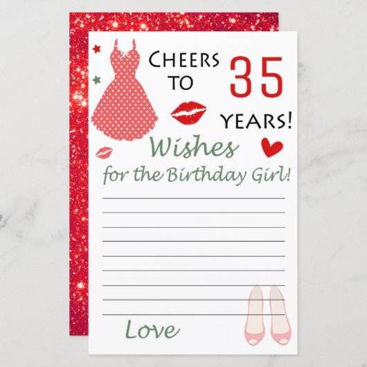 35誕生日誕生日の女の子への願い (正面/裏面)