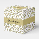 35誕生日金ゴールド/白コラージパターン フェイバーボックス (正面サイド)