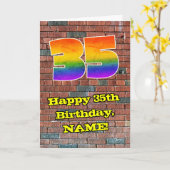 35誕生日:おもしろいグラフィティインスパイアレボン35 カード (黄色い花)