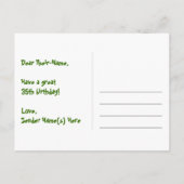 35誕生日:おもしろいハートパターン、レインボー35 ポストカード (裏面)