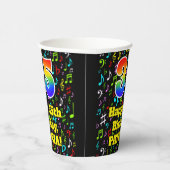 35誕生日:おもしろい音符パターン、レインボー35 紙コップ (右)