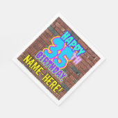 35誕生日~おもしろい、アーバングラフィティインスパイアルック スタンダードランチョンナプキン (角)