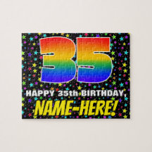 35誕生日:おもしろい、カラフル星野パターン