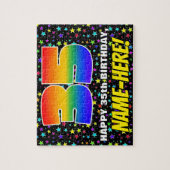 35誕生日:おもしろい、カラフル星野パターン ジグソーパズル (縦)