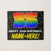 35誕生日:おもしろい、カラフル音楽シンボル、35" ジグソーパズル (横)