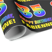 35誕生日:はっきりした,おもしろい,シンプル虹, 35 ラッピングペーパー (ロールコーナー)