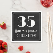 35誕生日~アールデコ見るインスパイア"35",名前 スタンダードランチョンナプキン (インサイチュ)