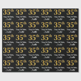 35誕生日:エレガント豪華なフェイク金ゴールドルック# ラッピングペーパー