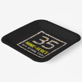 35誕生日:フローラ花数名前をカスタムする ペーパープレート (傾斜あり)