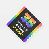 35誕生日: Rainbow Spectrum # 35,名前をカスタムする スタンダードランチョンナプキン (角)