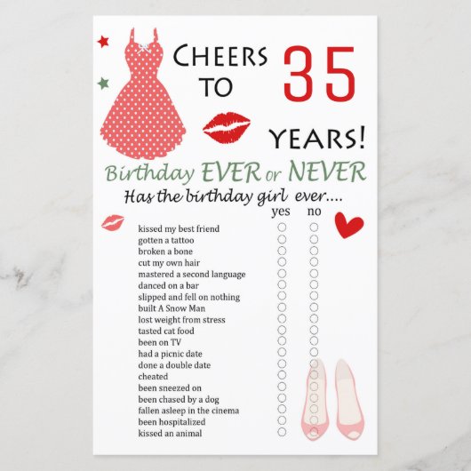 35誕生日Ever Or Never Game (正面)