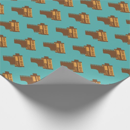 35転が mmカメラフィルムの巻き付けパターン(の模様が)ある紙 ラッピングペーパー (角)