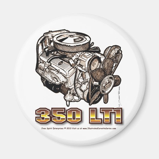 350 LT1コルベット・エンジン マグネット (正面)