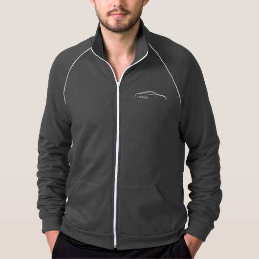 350Z白いシルエットのロゴ パーカ (正面)