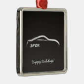 350Z白いブラシストローククリスマスオーナメント メタルオーナメント (右)