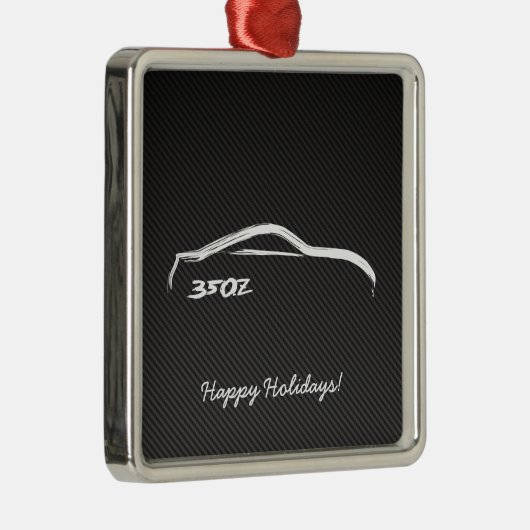 350Z白いブラシストローククリスマスオーナメント メタルオーナメント (右)