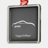 350Z白いブラシストローククリスマスオーナメント メタルオーナメント (左)
