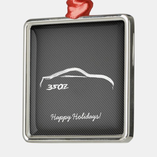350Z白いブラシストローククリスマスオーナメント メタルオーナメント (左)