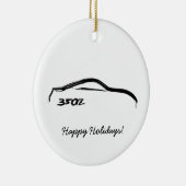 350Z黒いブラシストローク セラミックオーナメント (右)