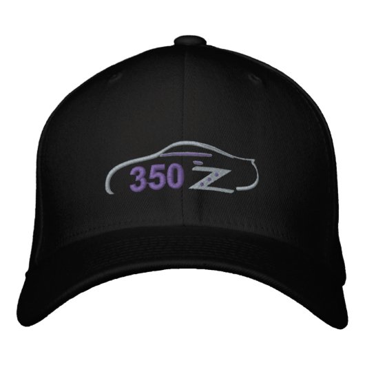 350Z 車のシルエット刺繍ハット 刺繍入りキャップ (正面)