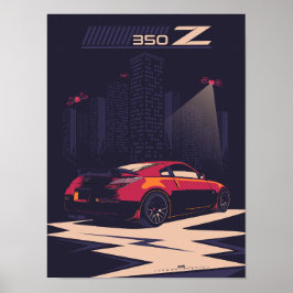 350Z car illustration art ポスター