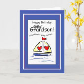 3541孫宗教素晴らし帆船誕生日 カード (黄色い花)