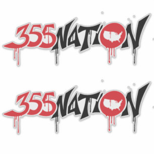 355Nation Graffitiスタイルロゴシール シール