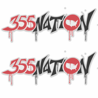 355Nation Graffitiスタイルロゴシール シール