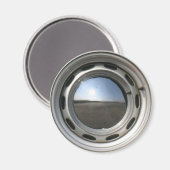 356クラシックの車のホイール（リム）とクロムの帽子 マグネット (正面/裏面)