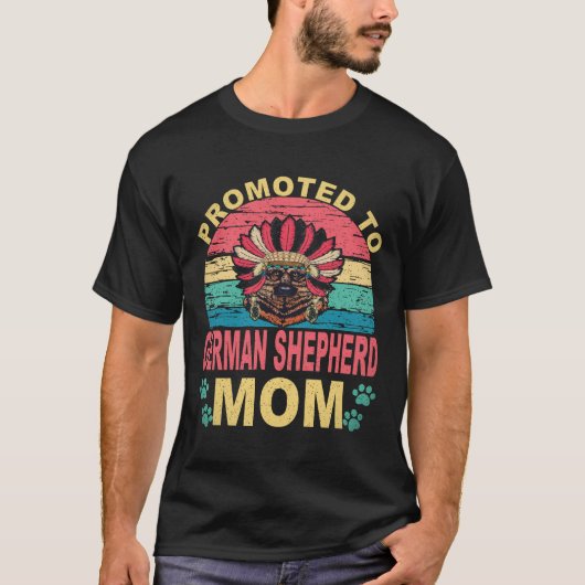 35 ジェパンママに昇進 ジャーマンシェパード Tシャツ (正面)