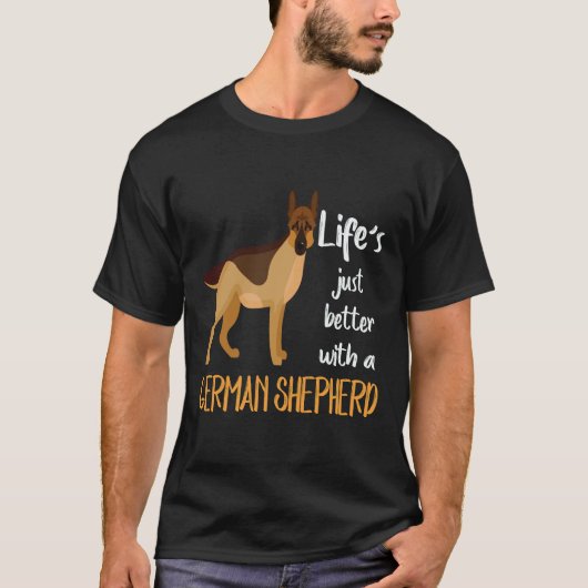 35 ドイツ牧羊犬と一緒が最高 Tシャツ (正面)