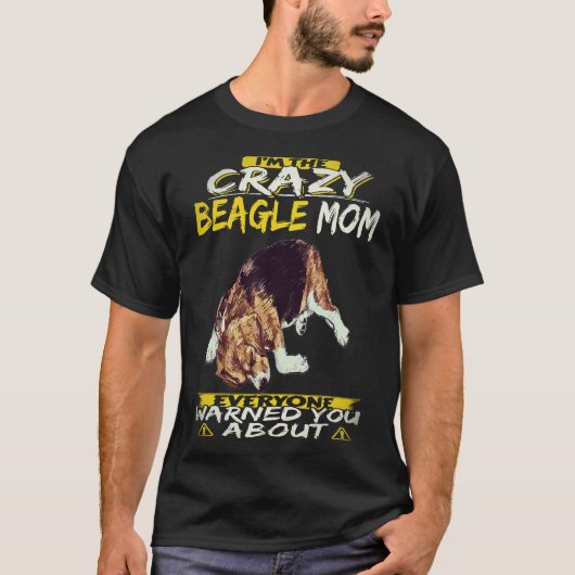 35 ビーグル大好き!クレイジービーグルママ Tシャツ (正面)