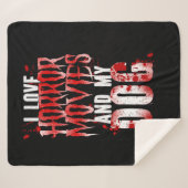 35.ホラー映画私はホラー映画と私の犬Blが大好き シェルパブランケット (正面(横))