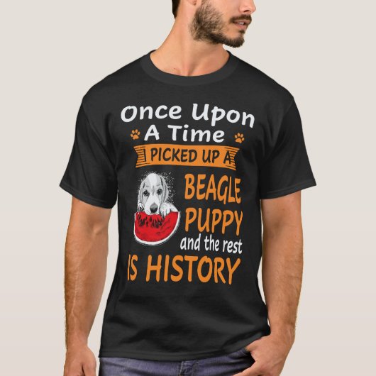 35 ワン・アポン・ア・タイム - ビーグルパピー ビーグル Tシャツ (正面)