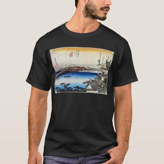 35. 吉田宿、広重吉田juku、Hiroshige、Ukiyo-e Tシャツ (正面)