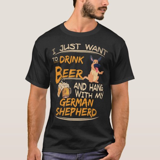 35 私はビールを飲んでゲルマニアと一緒に過ごしたいだけ Tシャツ (正面)