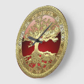 [35]黄金ケルトの生命の木 ラージ壁時計 (傾斜)